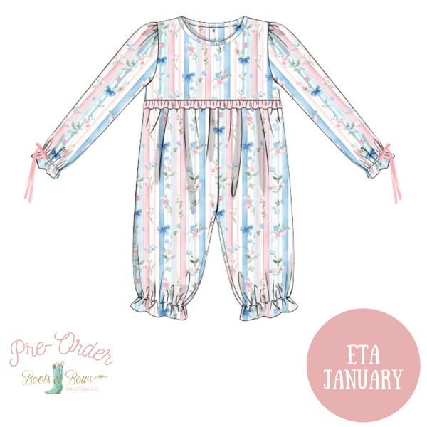 PRE-ORDER: Girls Blossoms & Bows Romper (ETA January)