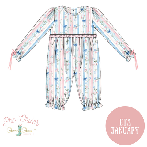 PRE-ORDER: Girls Blossoms & Bows Romper (ETA January)