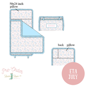 PRE-ORDER: Girls Blue & Pink Floral Smocked Napmat (ETA July)