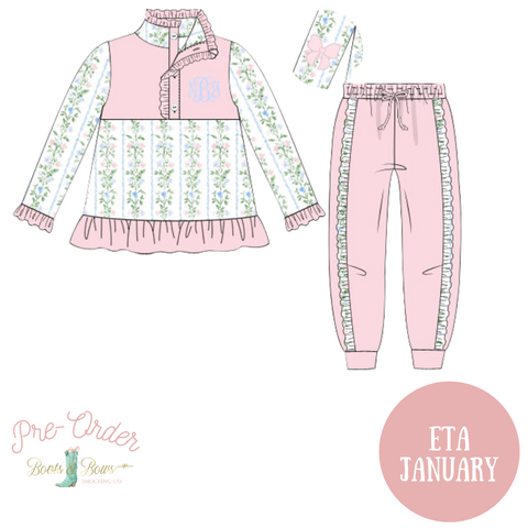 PRE-ORDER: Girls Grandmillenial Garden Pullover & Jogger Set (ETA January)