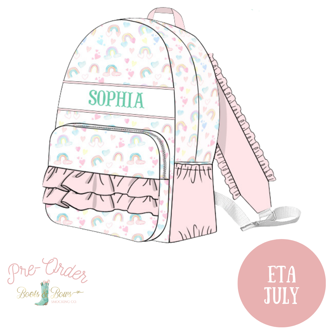 PRE-ORDER: Girls Rainbow Smocked Backpack (ETA July)