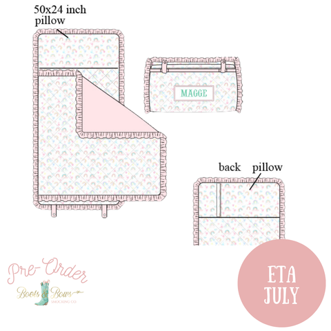 PRE-ORDER: Girls Rainbows Smocked Napmat (ETA July)