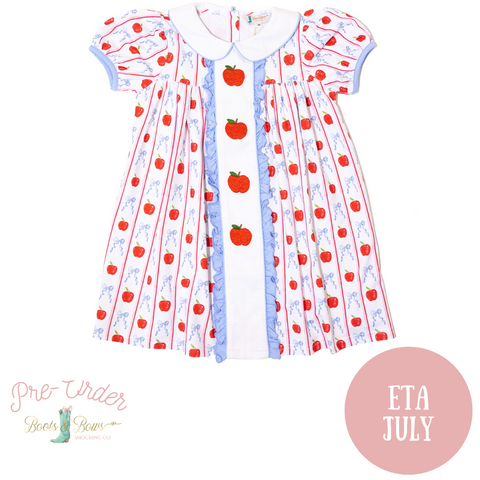 PRE-ORDER: Girls A is for Apple, B is for Bows Dress (ETA JULY)