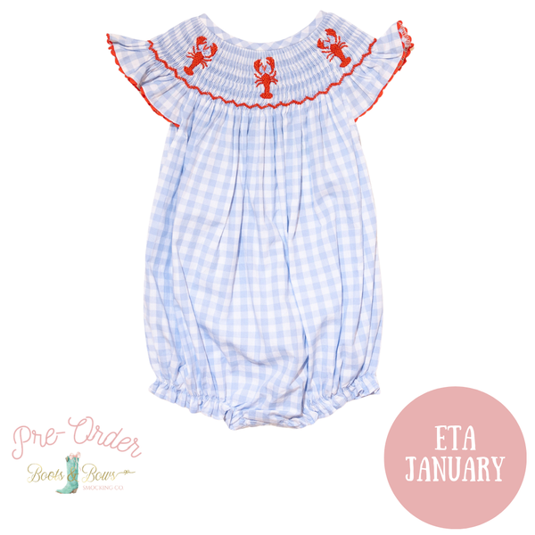 PRE-ORDER: Girls Smocked Crawfish Bubble - 6M (ETA JANUARY)