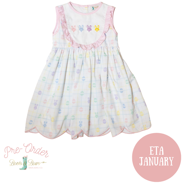 PRE-ORDER: Girls Bunny Easter Egg Hunt Dress (ETA January)