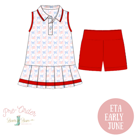 PRE-ORDER: Girls Patriotic Athletic Dress (ETA EARLY JUNE)