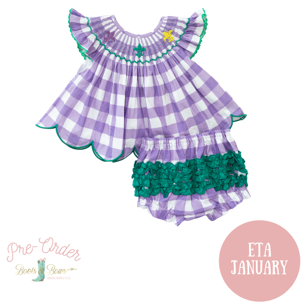PRE-ORDER: Girls Mardi Gras Diaper Set (ETA January)