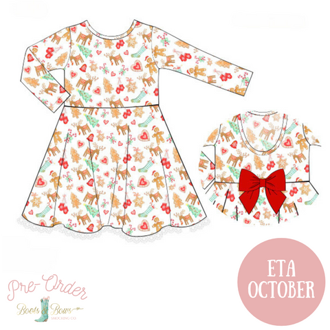 PRE-ORDER: Girls Gingerbread Twirl Dress (ETA OCTOBER)