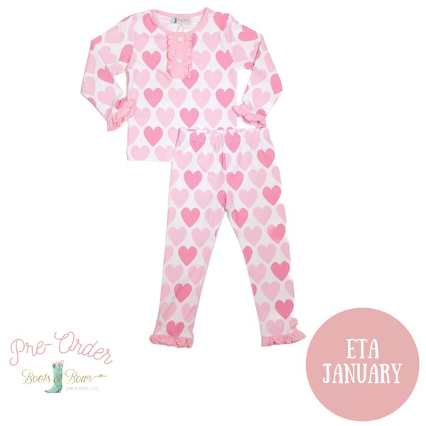 PRE-ORDER: Girls Pink Hearts Pajamas (ETA January)