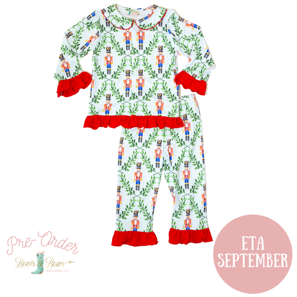 PRE-ORDER: Girls Red Nutcracker Button-up Pajamas (ETA September)