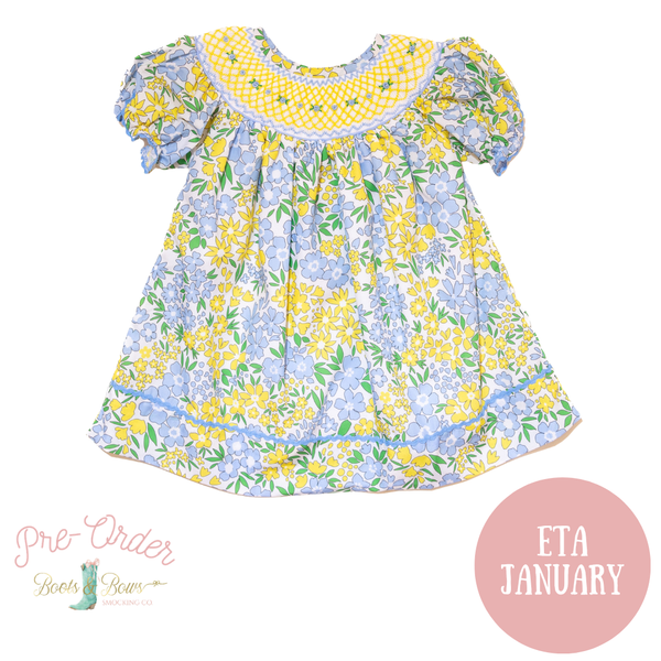 PRE-ORDER: Girls Wild Flowers Smocked Dress (ETA January)