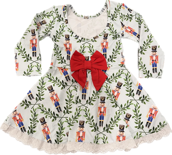 Girls Red Nutcracker Twirl Dress
