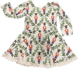 Girls Red Nutcracker Twirl Dress
