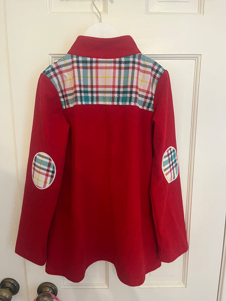 Christmas Red Corduroy Pullover - Size 12