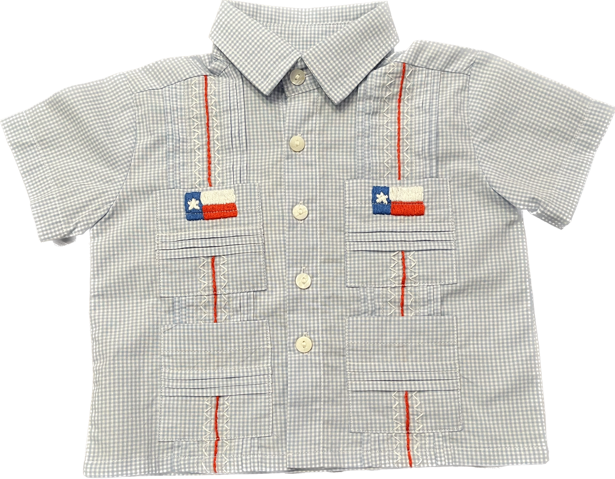 Boys Texas Flag Guayabera Shirt