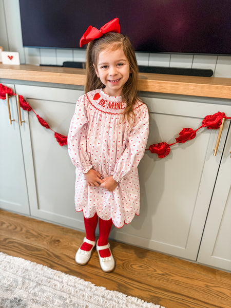PRE-ORDER: Girls Smocked Be Mine Dress (ETA January)