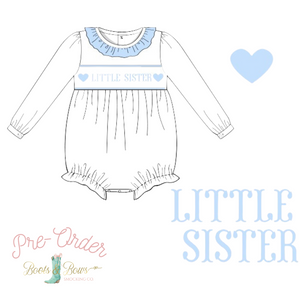 PRE-ORDER: Girls Little Sister Blue & White Bubble (ETA 8-12 Weeks)
