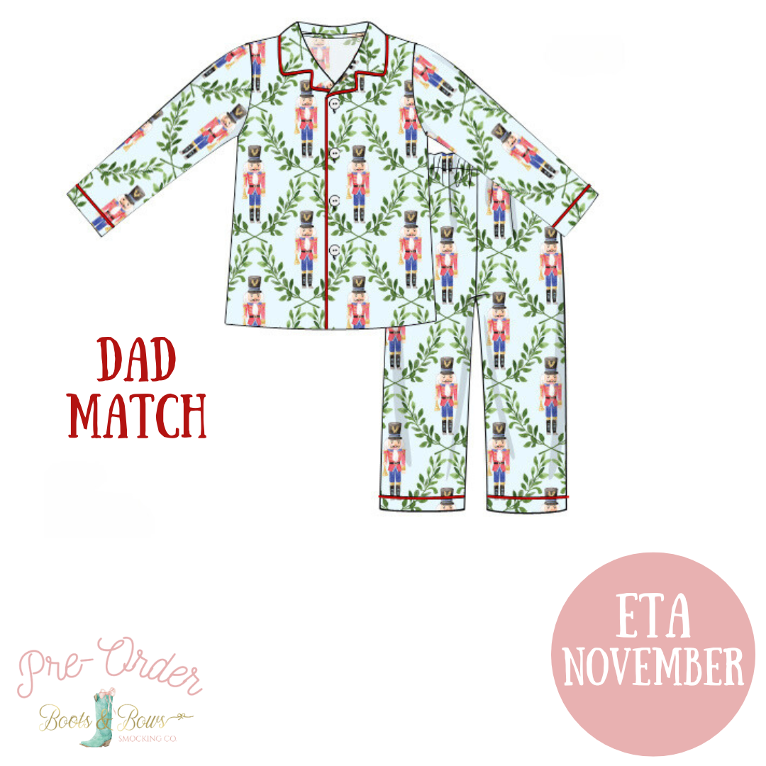 Men's Red Nutcracker Button-Up Pajamas