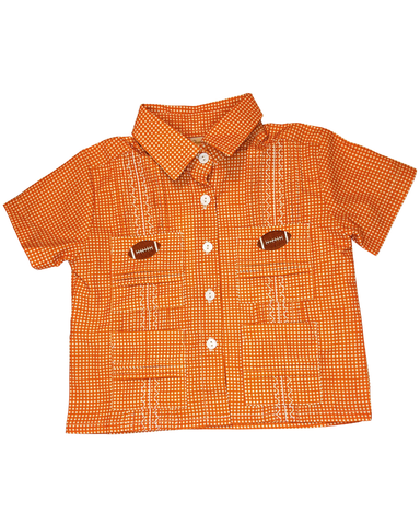 Boys Orange Gameday Guayabera