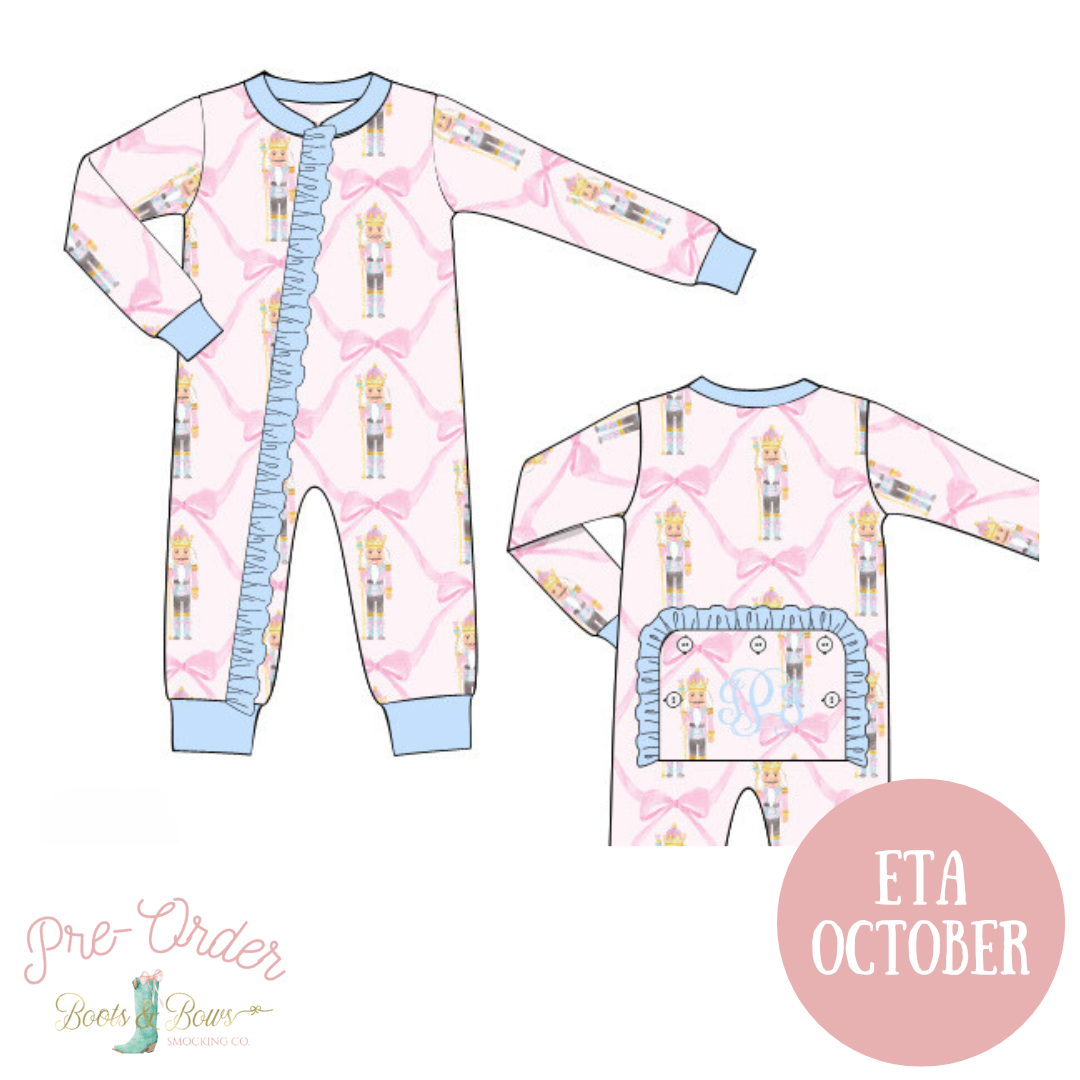 PRE-ORDER: Baby Girl Pink Nutcracker Ruffle Pajamas (ETA OCTOBER)