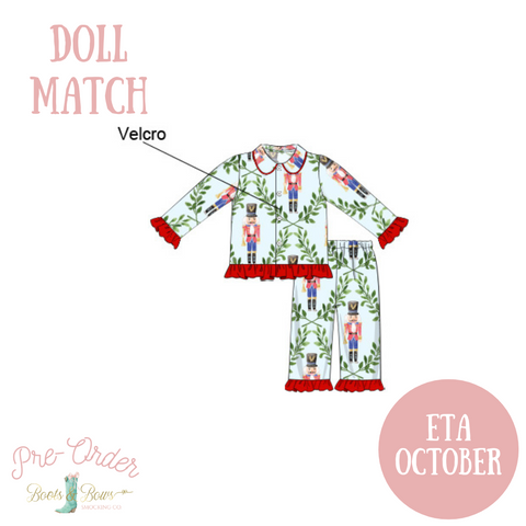 PRE-ORDER: Doll Red Nutcracker Pajamas (ETA October)