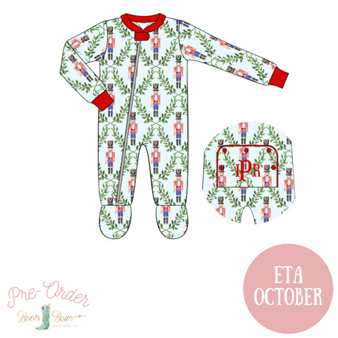 PRE-ORDER: Baby Red Nutcracker Footie Pajamas (ETA October)