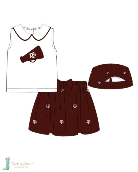 PRE-ORDER: Officially Licensed Texas A&M Spirit of Aggieland Girls Athletic Skirt Set (ETA Early August)