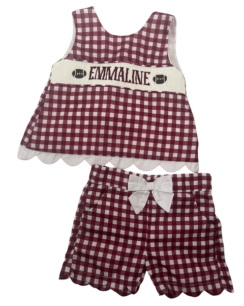 Blooper: Girls Maroon Shorts Set 'EMMALINE' - Size 24M