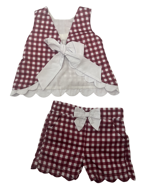 Blooper: Girls Maroon Shorts Set 'EMMALINE' - Size 24M