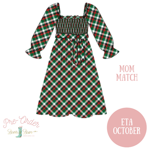 PRE-ORDER: Women's Green Plaid Dress (ETA OCTOBER)