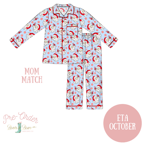 PRE-ORDER: Women's Jolly Santa Button-up Pajamas (ETA OCTOBER)