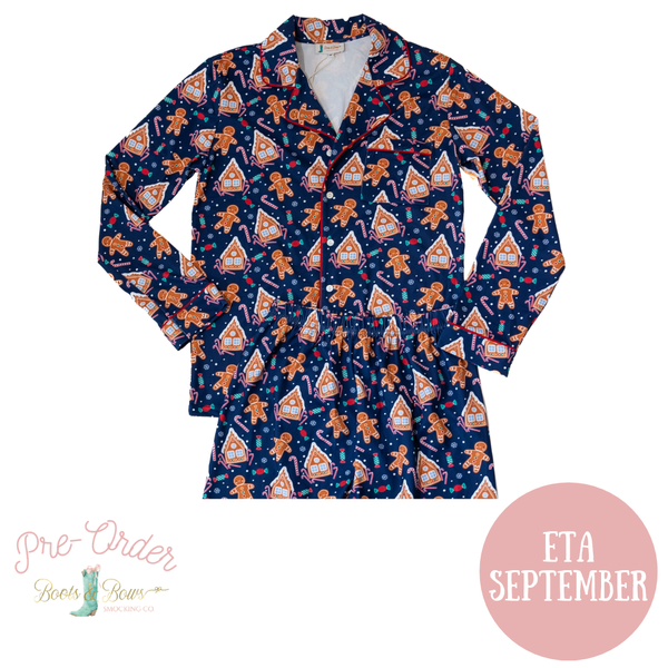 PRE-ORDER: Women's Gingerbread Button-up Pajamas (ETA September)