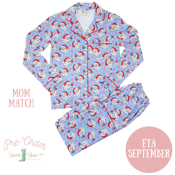 PRE-ORDER: Women's Jolly Santa Button-up Pajamas (ETA September)