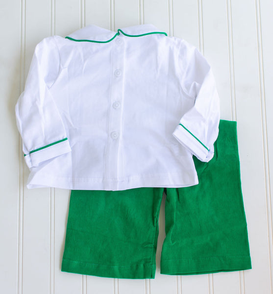 Boys Holly Leaf Corduroy Pant Set