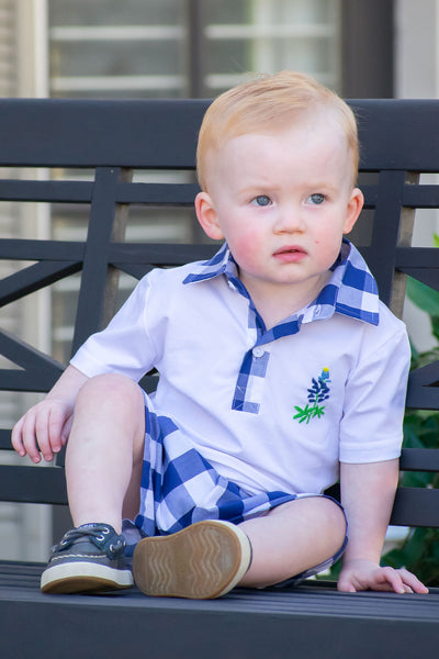 Bluebonnet Boys Polo Shorts Set