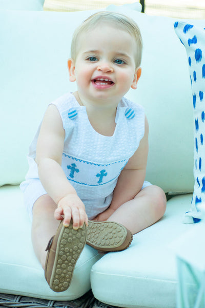 Boys Seersucker Cross Short Jon Jon