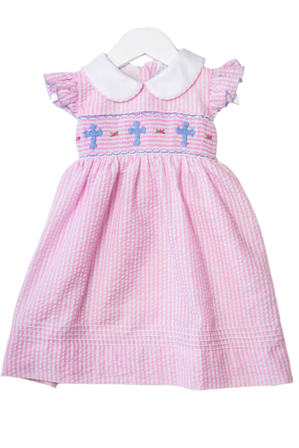 Girls Seersucker Cross Dress 12M Girls Seersucker Cross Dress 12M