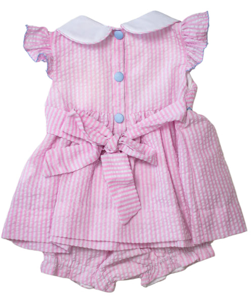 Girls Seersucker Cross Diaper Set