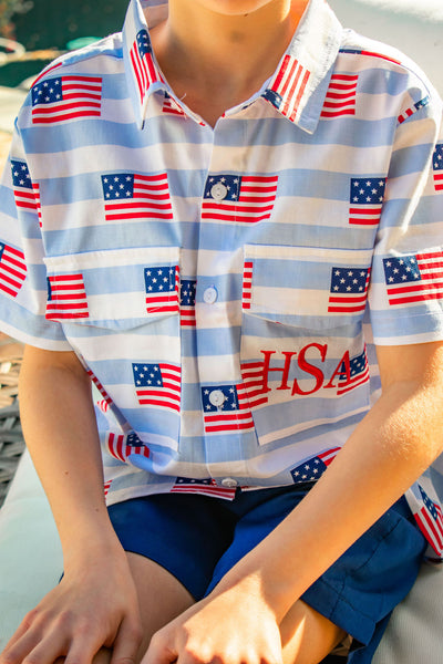 Boys Stars & Stripes Fishing Shirt