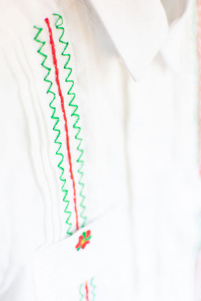 Boys Poinsettia Guayabera Shirt