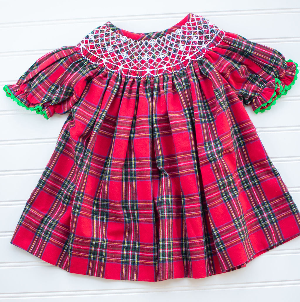 Girls Christmas Plaid Dress