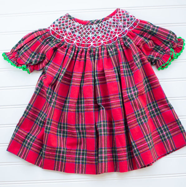 Girls Christmas Plaid Dress