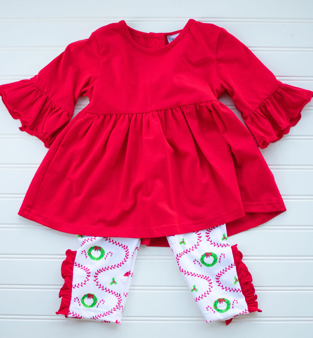 Girls Santa Leggings Set