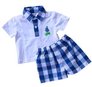 Bluebonnet Boys Polo Shorts Set