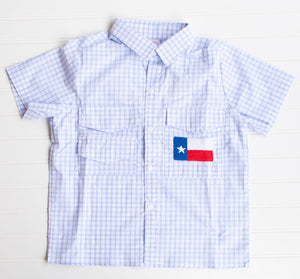 Boys Texas Flag Fishing Shirt – Boots and Bows Smocking Co.