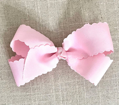Pink Scalloped Hair Bow
