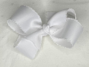 White Moonstitch Hair Bow
